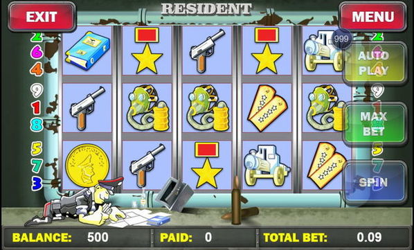 Меню Resident Resident игровой слот